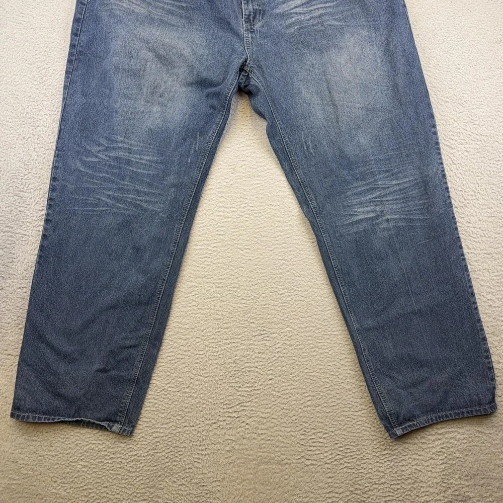 Jinzu Jeans Mens 44x32 Blue‎ Relaxed Fit Straight Denim Studded Back 46 Tag